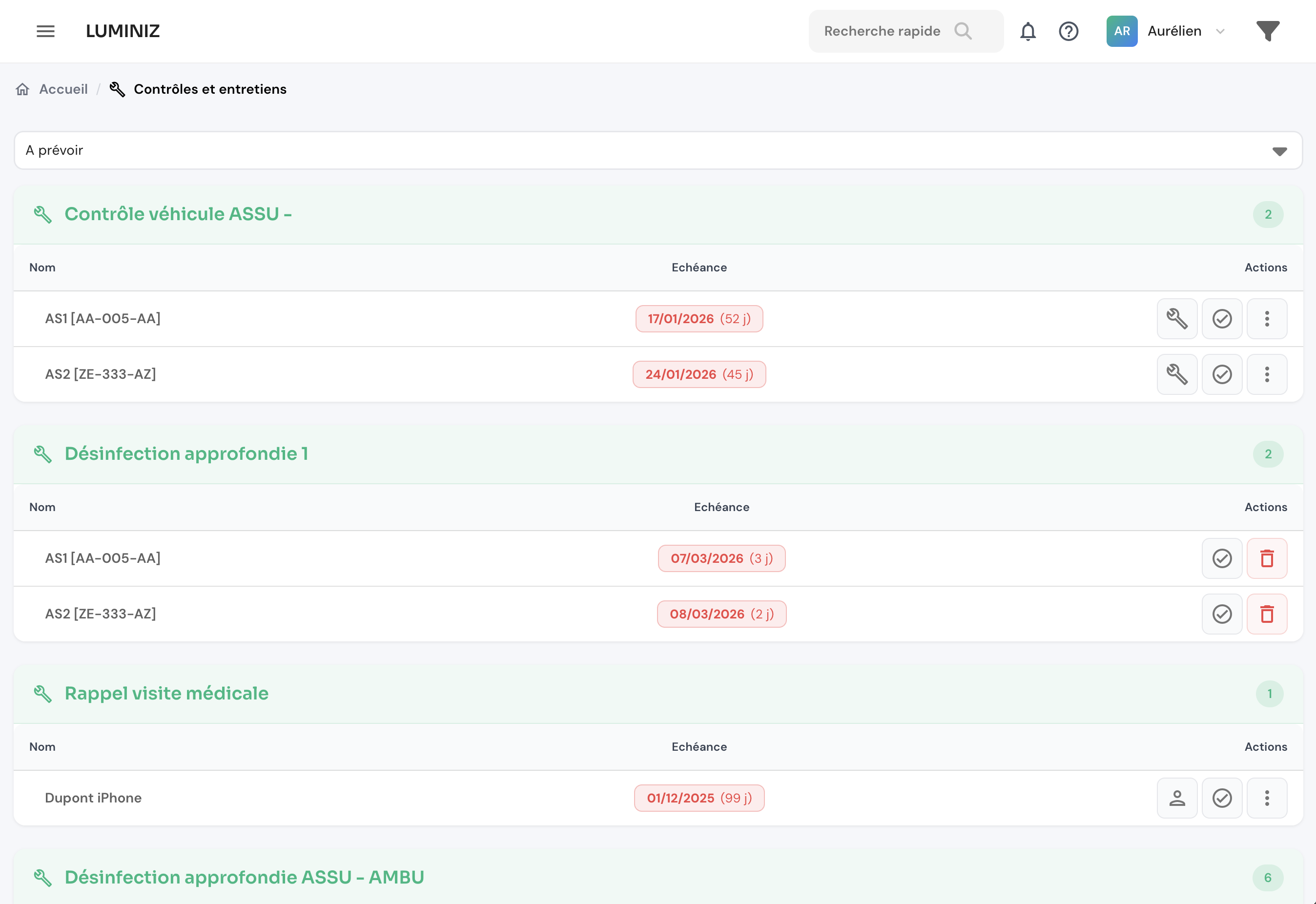 Inspections & checks